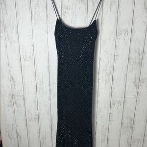 Elegant Black Strapless Dress long size small with sparkly Details prom formal